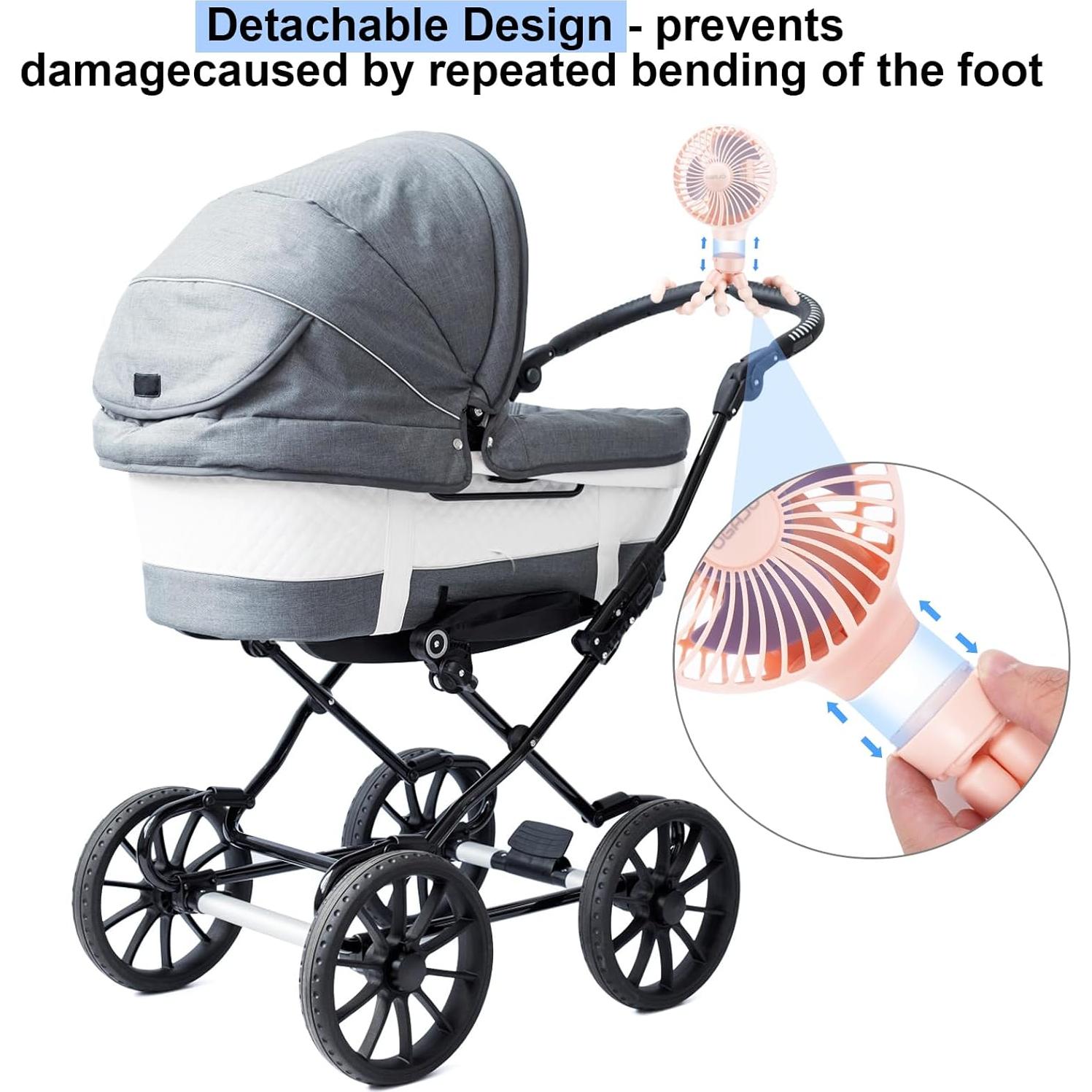 Ventilador de Cochecito Oscilante Haomaomao H16 USB Recargable