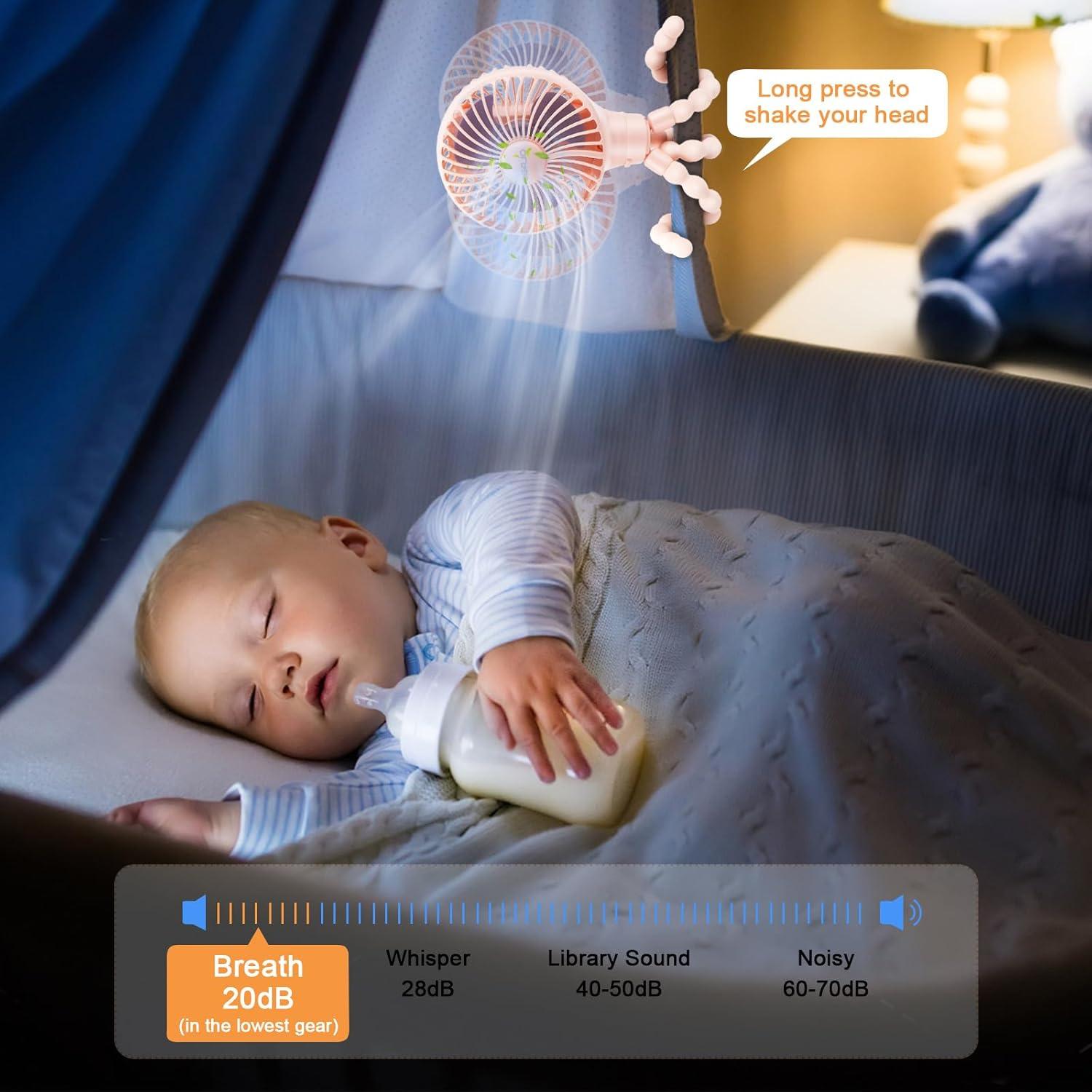 Ventilador de Cochecito Oscilante Haomaomao H16 USB Recargable