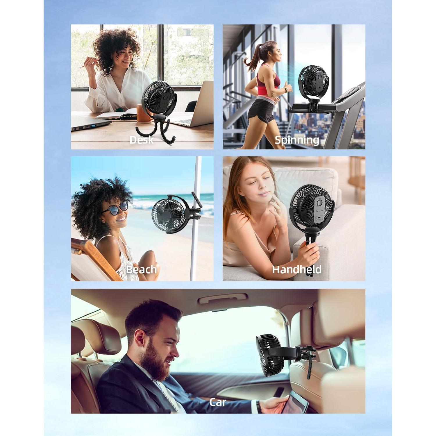 Ventilador Portátil Koonie 5000mAh USB 3 Velocidades 360°