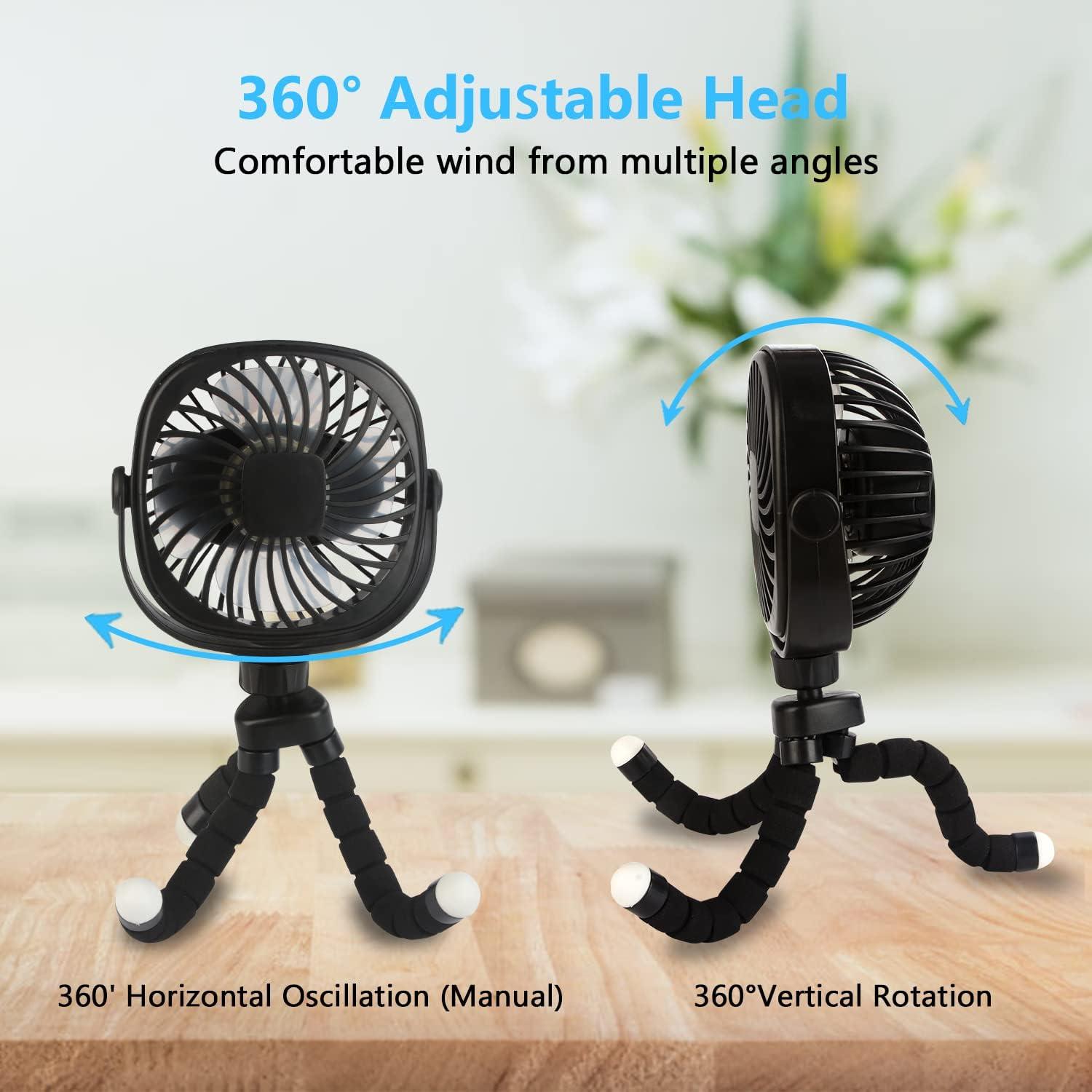 Ventilador Portátil DR.PREPARE con Clip y Trípode Flexible