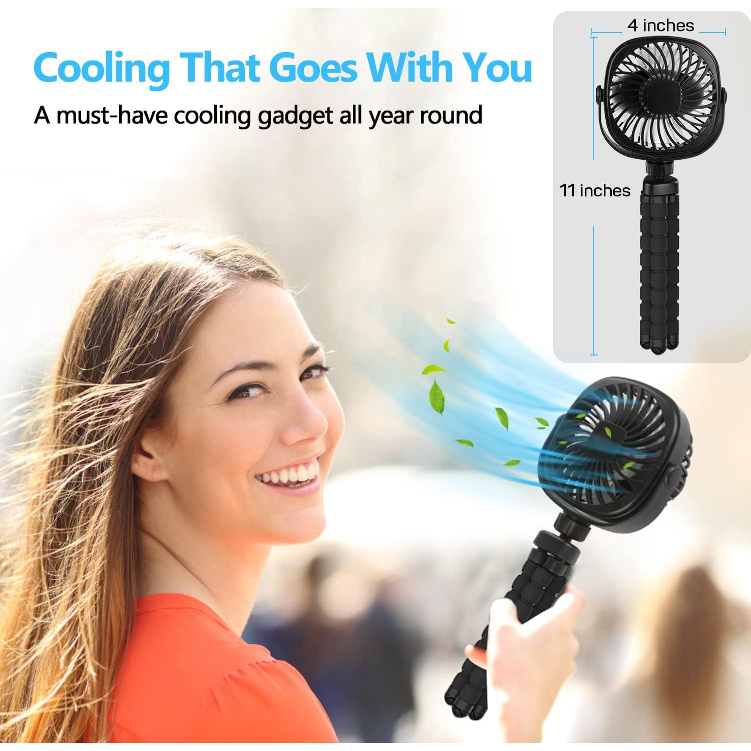 Ventilador Portátil DR.PREPARE con Clip y Trípode Flexible