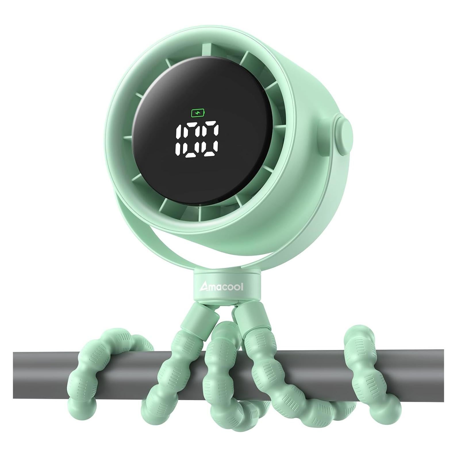 Ventilador Portátil Recargable AMACOOL A223 Verde 5 Velocidades