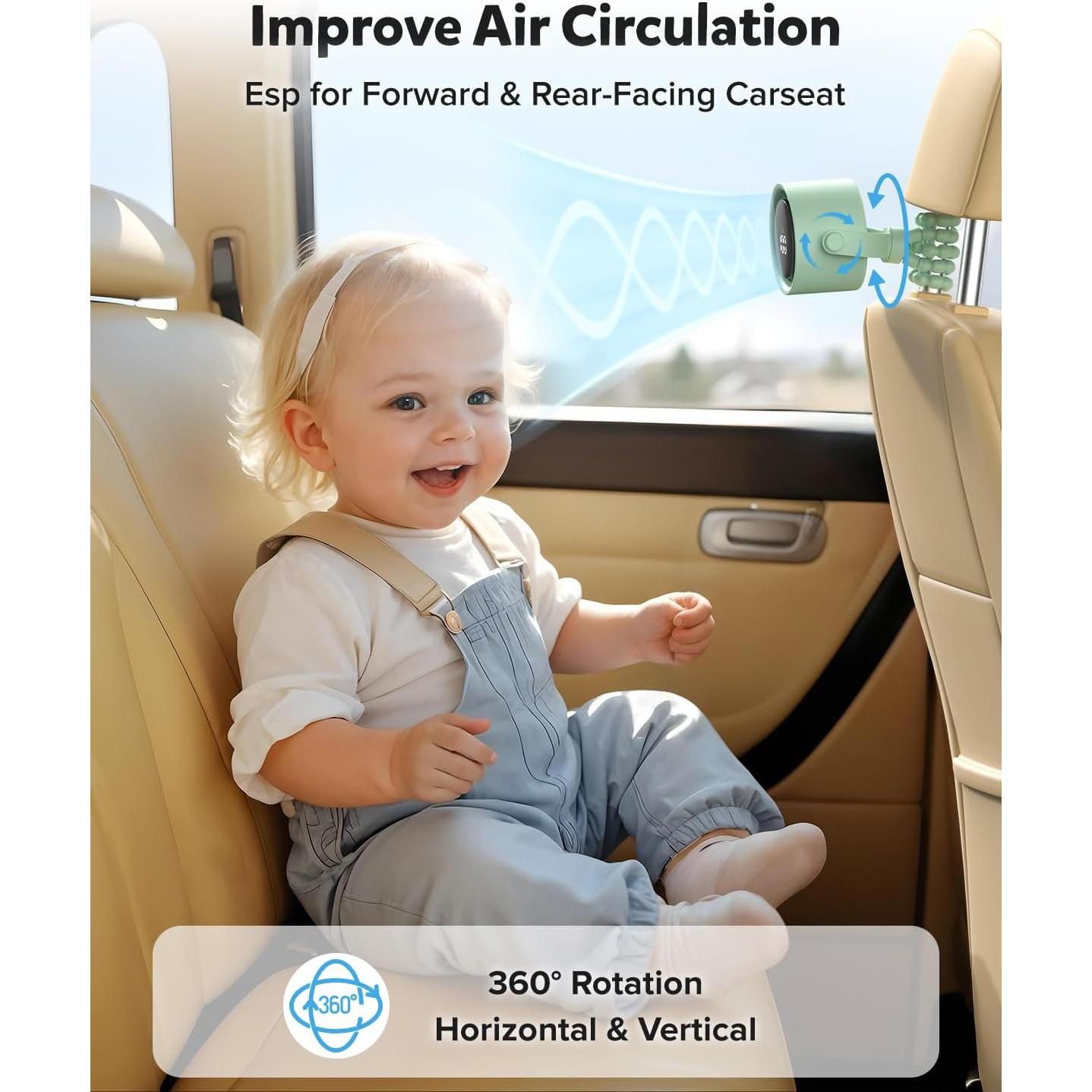 Ventilador Portátil Recargable AMACOOL A223 Verde 5 Velocidades