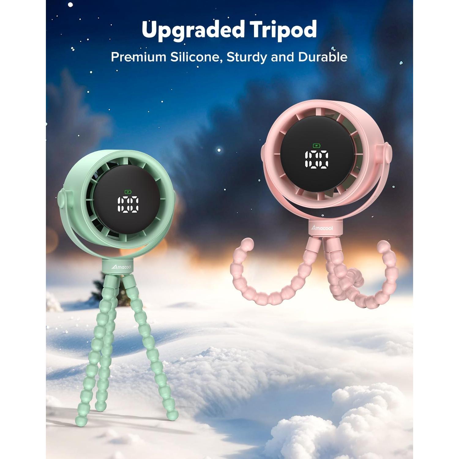 Ventilador Portátil Recargable AMACOOL A223 Verde 5 Velocidades