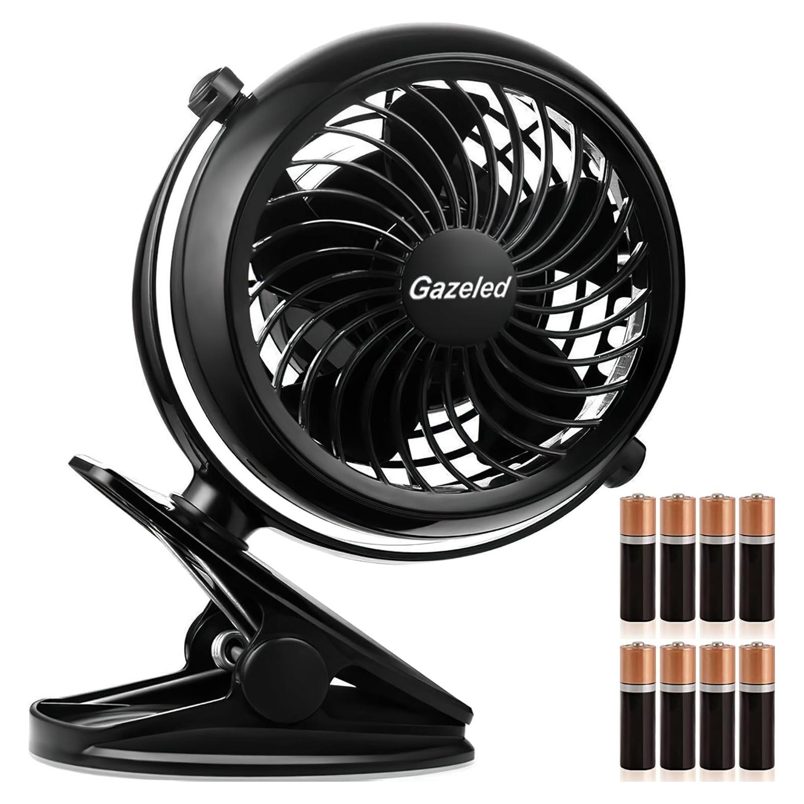 Ventilador de Clip Gazeled CF-B02-N 5" Batería USB Silencioso
