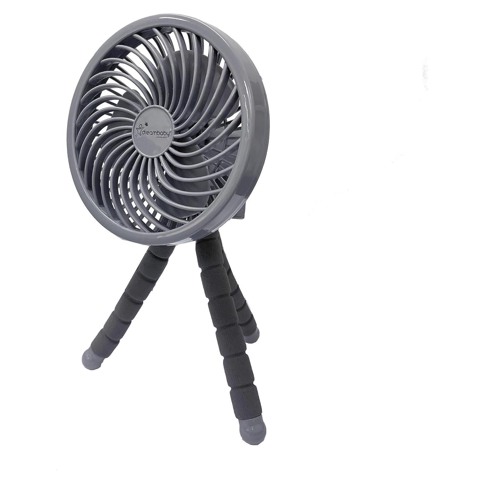 Ventilador portátil Dreambaby Smart Grip Deluxe gris, ajustable