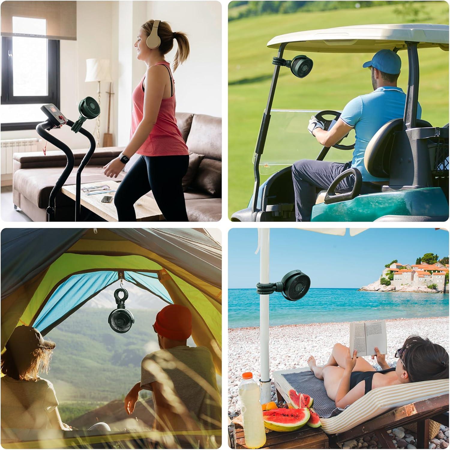 Ventilador Portátil JISULIFE Life1 Plus Verde 4 Velocidades