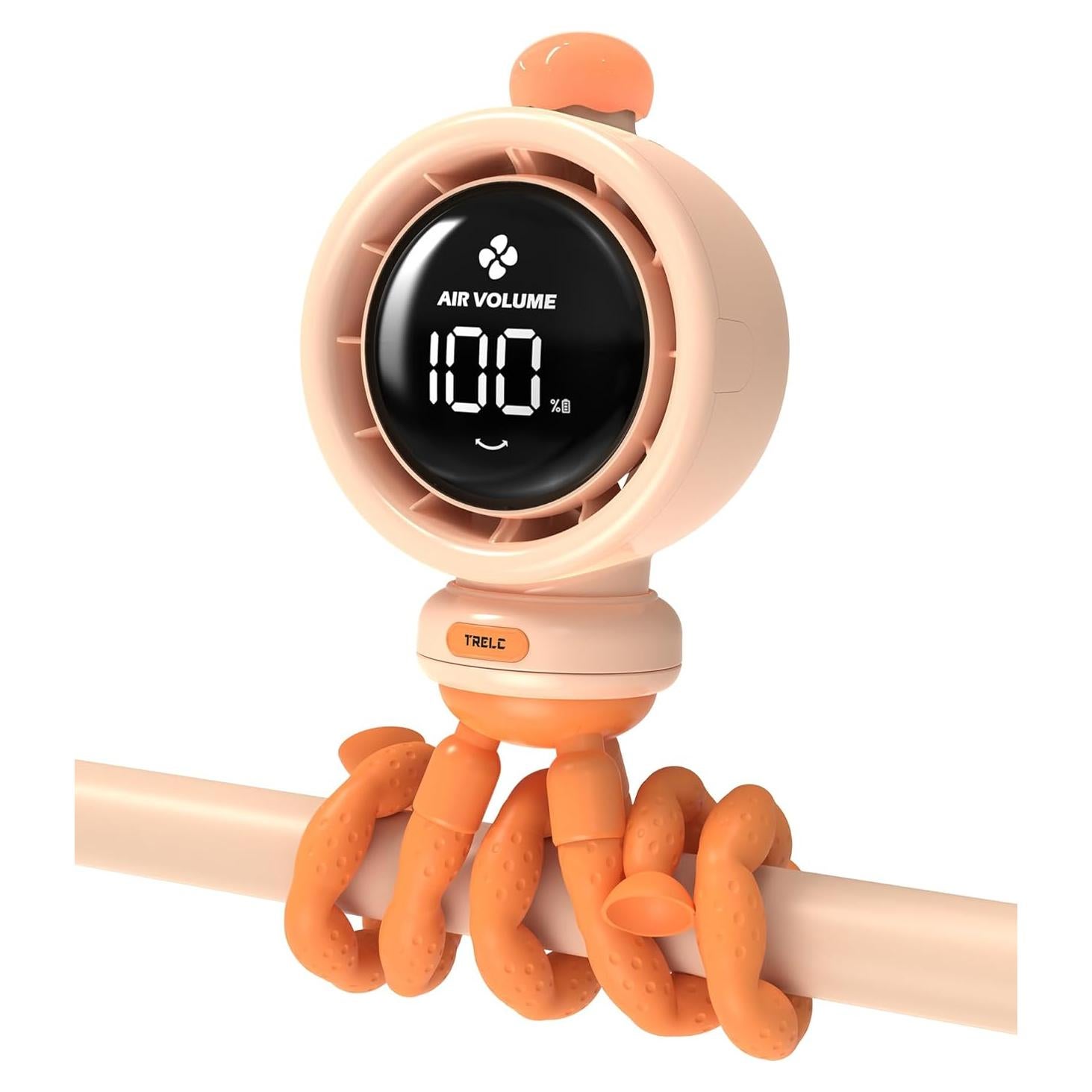 Ventilador Portátil TRELC SG-F1 Oscilante LED 3800mA Naranja