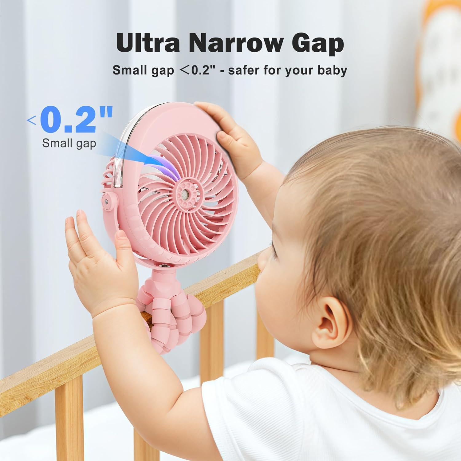 Ventilador portátil AMACOOL F002A 4000mAh con niebla rosa