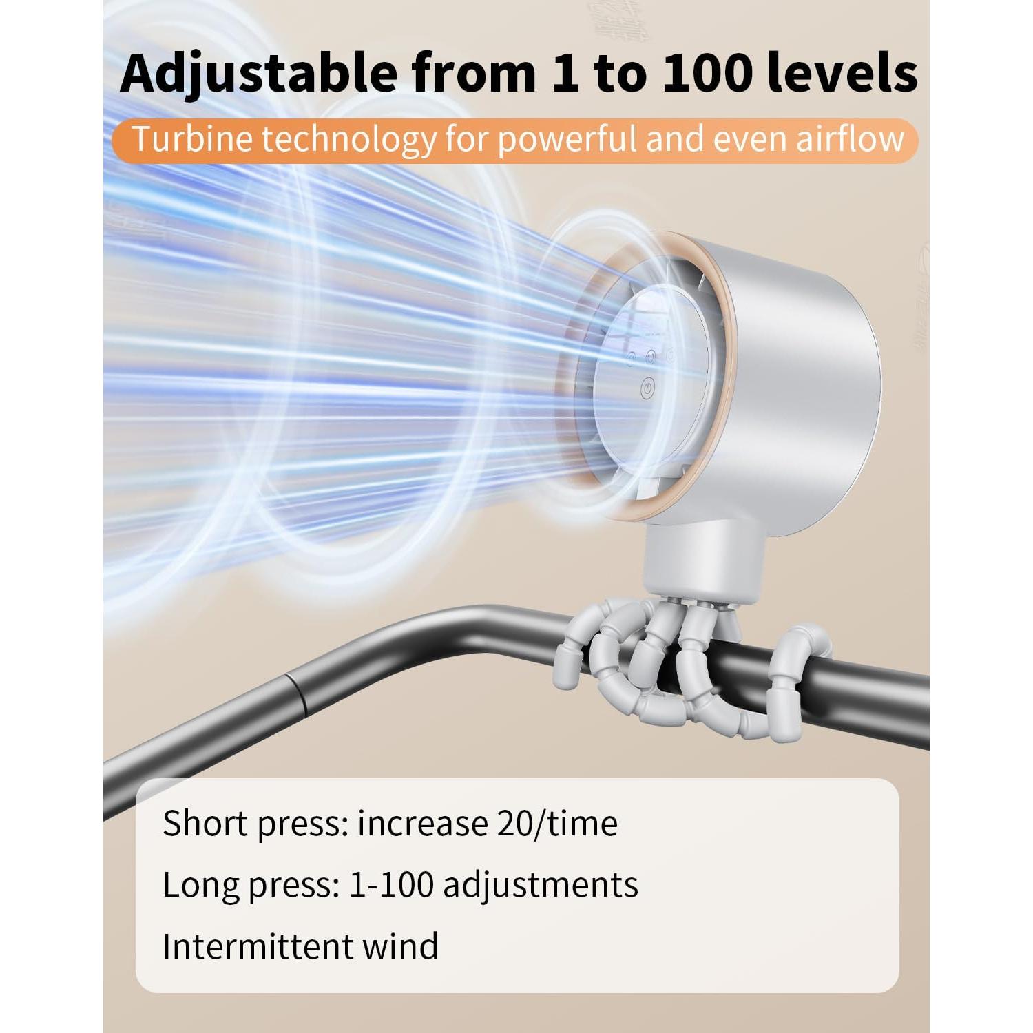 Ventilador Portátil NIFBANG para Cochecito de Bebé 4000mAh