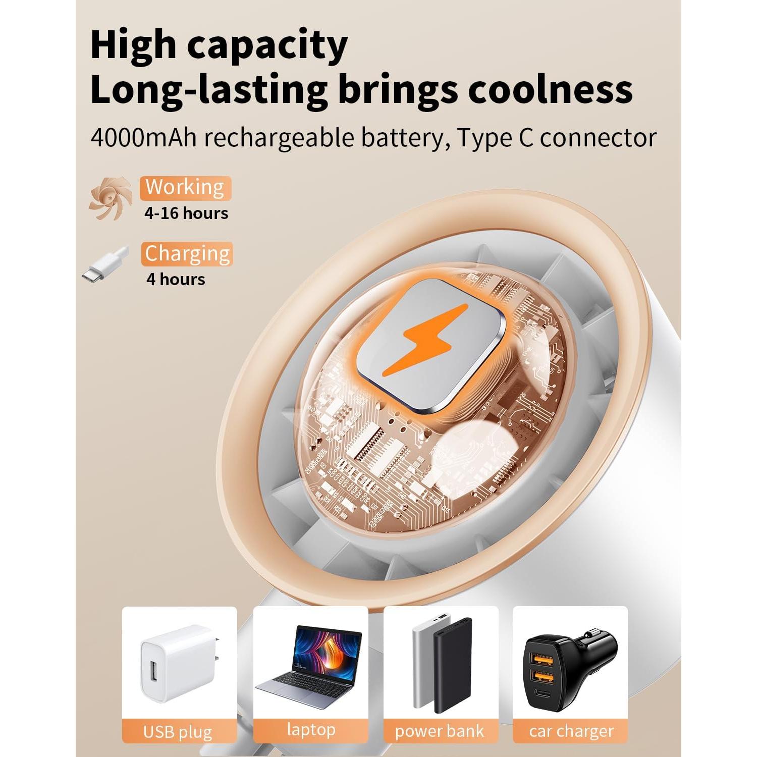 Ventilador Portátil NIFBANG para Cochecito de Bebé 4000mAh