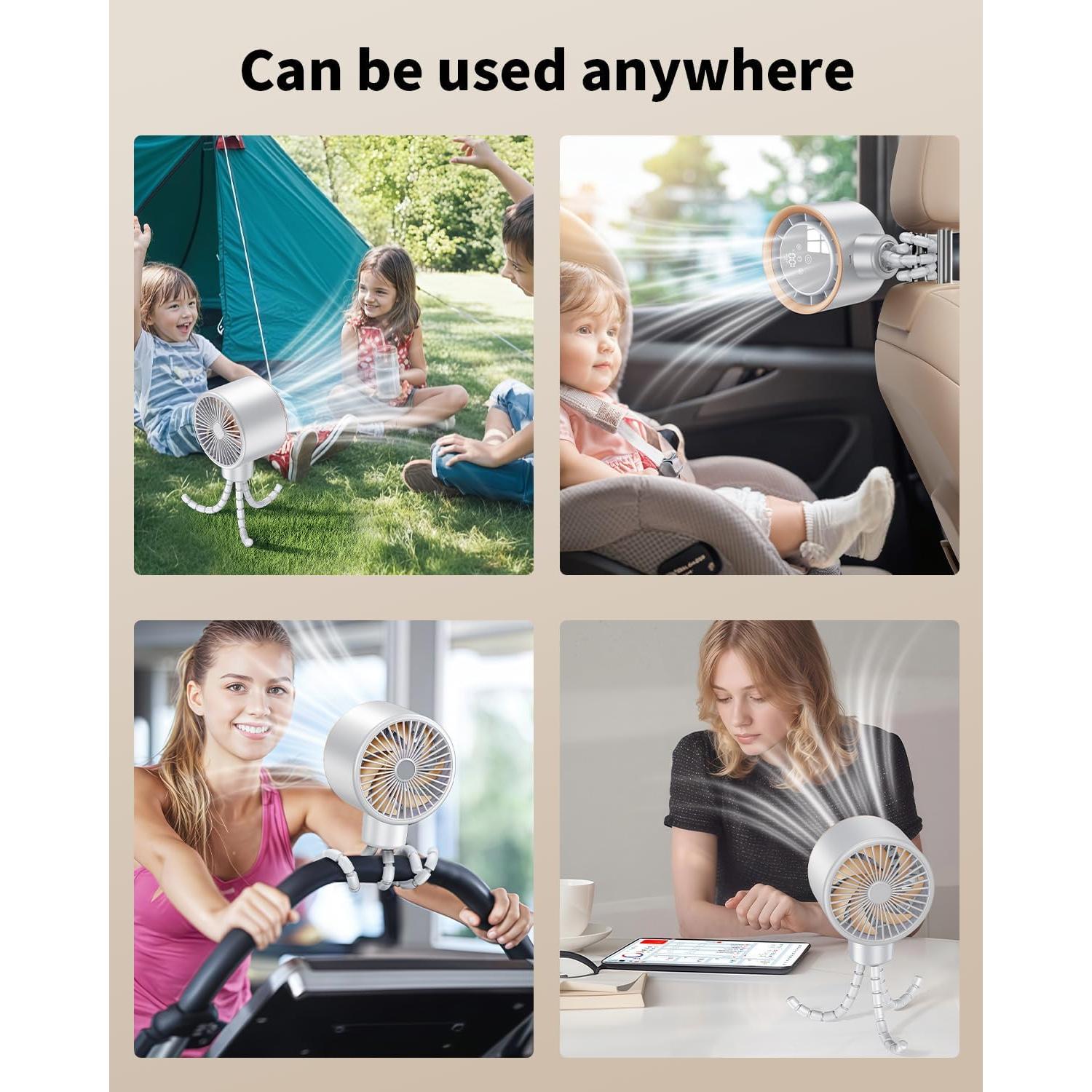 Ventilador Portátil NIFBANG para Cochecito de Bebé 4000mAh