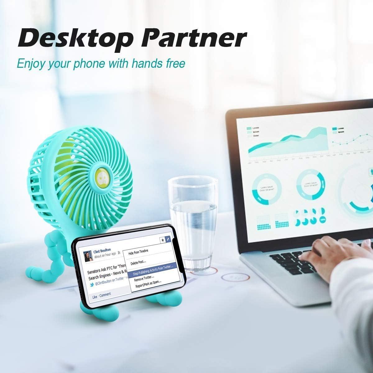 Ventilador Portátil para Cochecito Eaersan USB Recargable