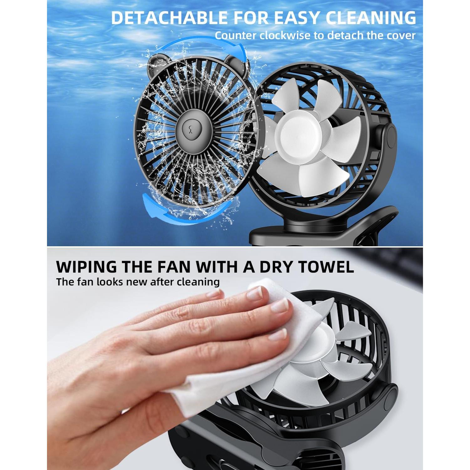 Ventilador Portátil KIDEE Clip 360° Recargable USB 2000mAh