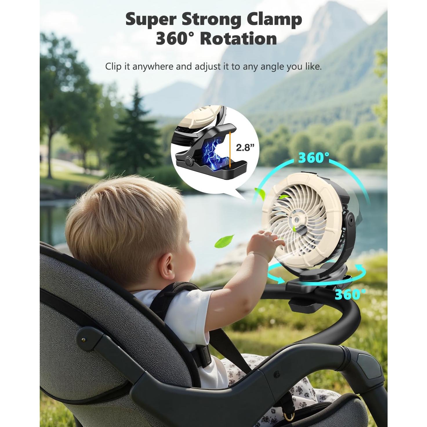 Ventilador Portátil Ausic P60 con Nebulización y LED 5200mAh