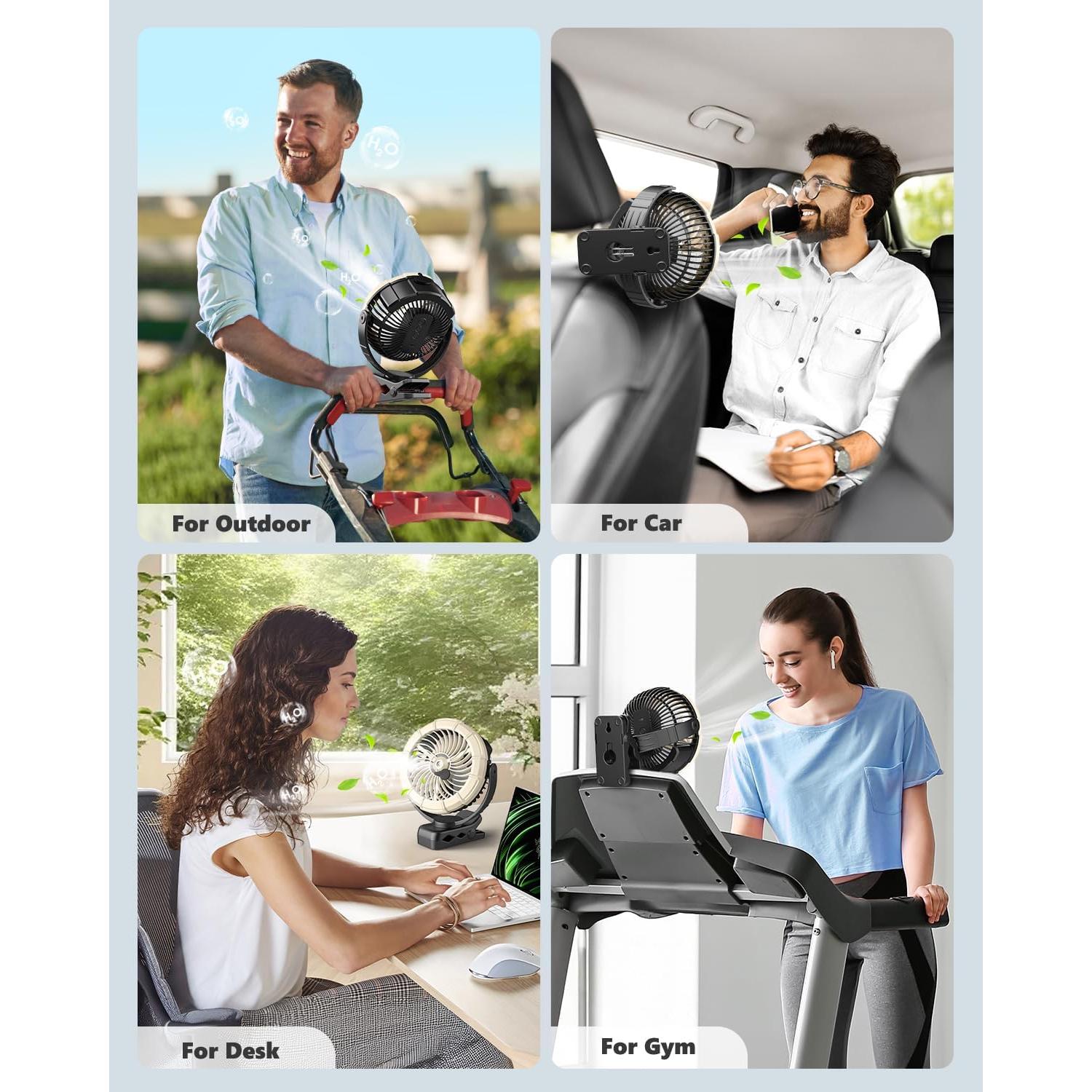 Ventilador Portátil Ausic P60 con Nebulización y LED 5200mAh