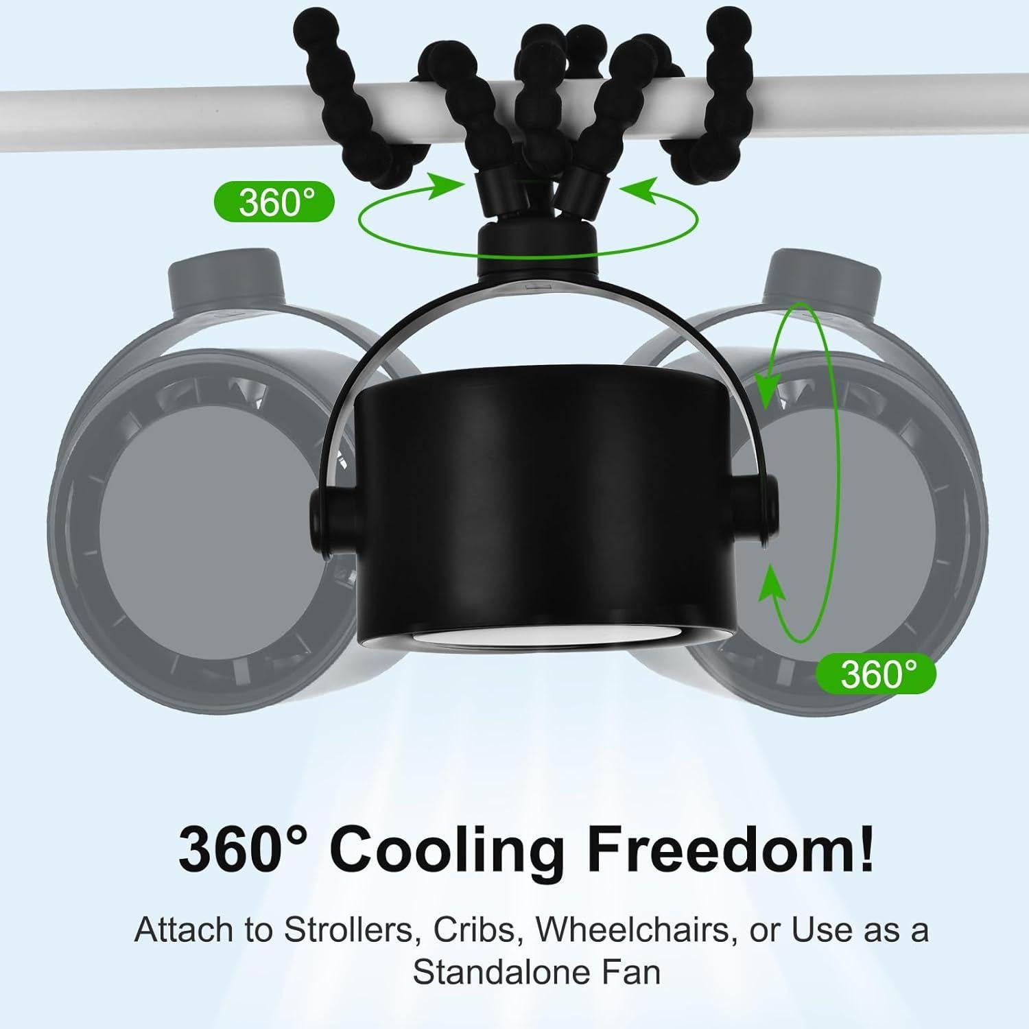 Ventilador portátil Donlala 5000mAh 5 velocidades 360°