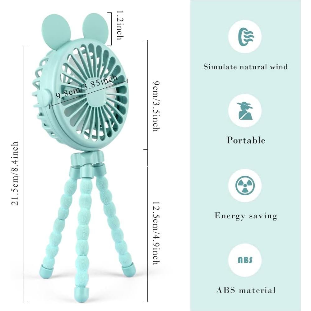 Ventilador de Cochecito Keweis Octopus Portátil USB 3 Velocidades