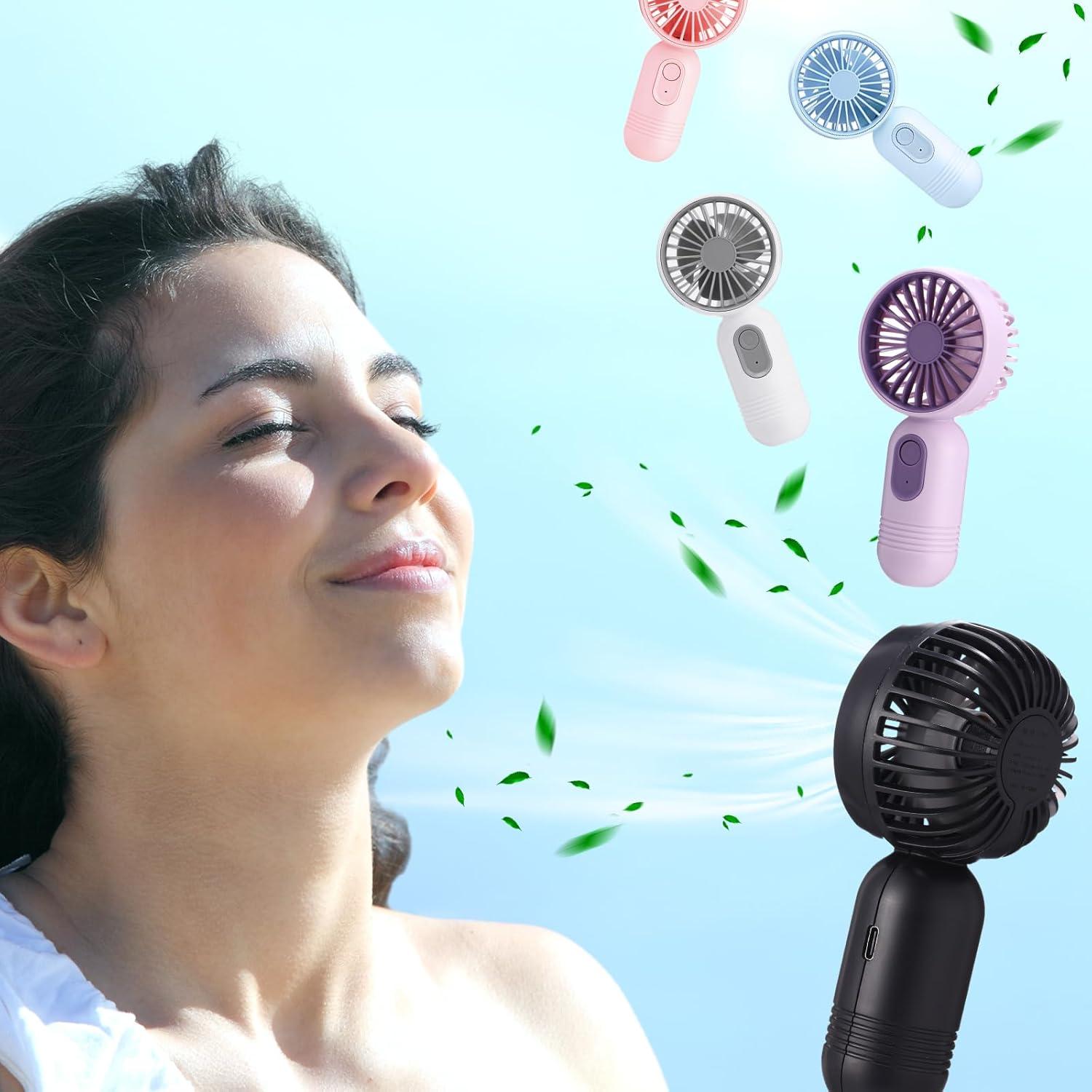 Mini Ventilador Portátil Rossesay 6 Pcs USB Recargable 3 Velocidades