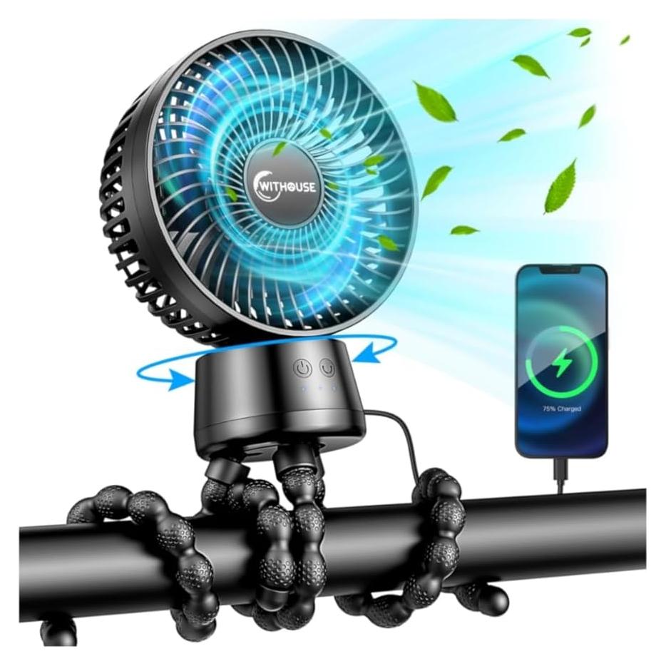 Ventilador Portátil para Cochecito WITHOUSE F3 3 Velocidades