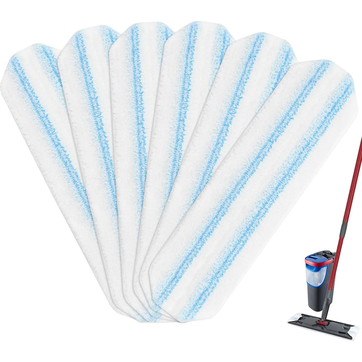 Paquete de 6 almohadillas de microfibra Aiyiried para trapeador O-Cedar H2Pro