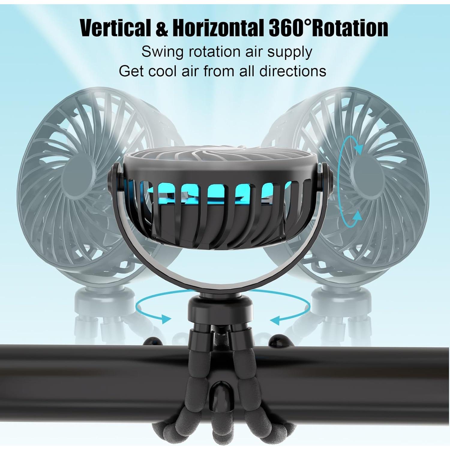 Ventilador Mini Portátil JYJZPB para Cochecito 3 Velocidades