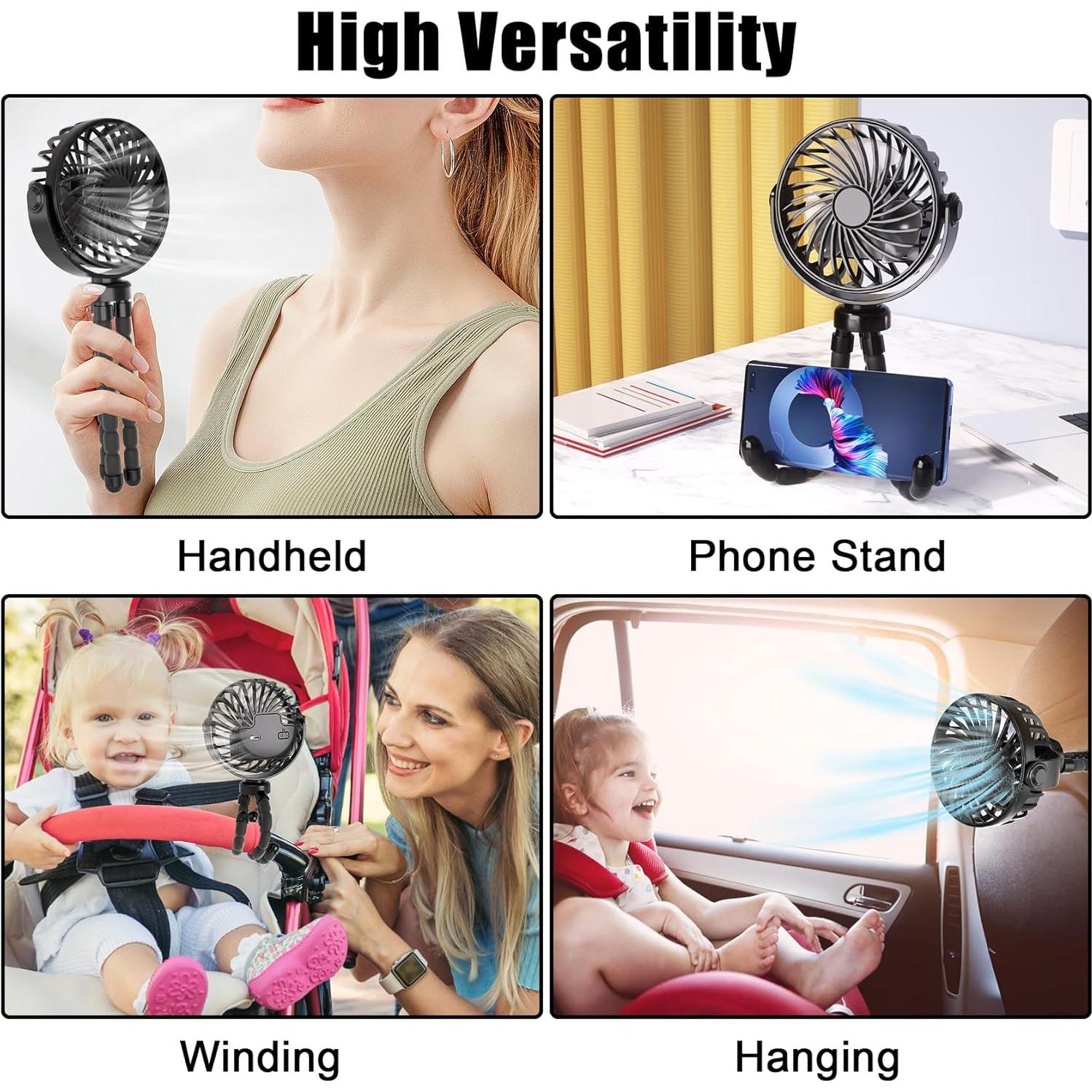 Ventilador Mini Portátil JYJZPB para Cochecito 3 Velocidades