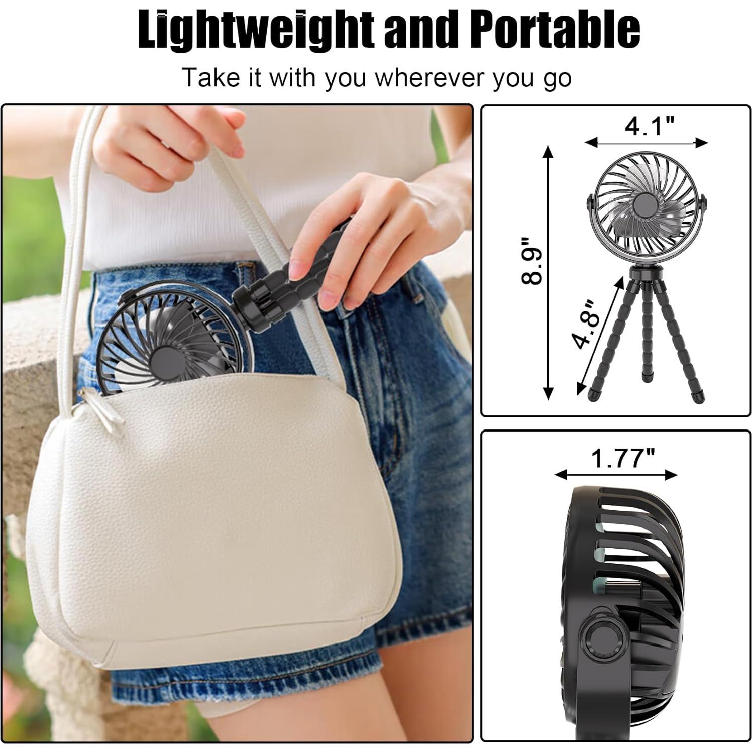 Ventilador Mini Portátil JYJZPB para Cochecito 3 Velocidades