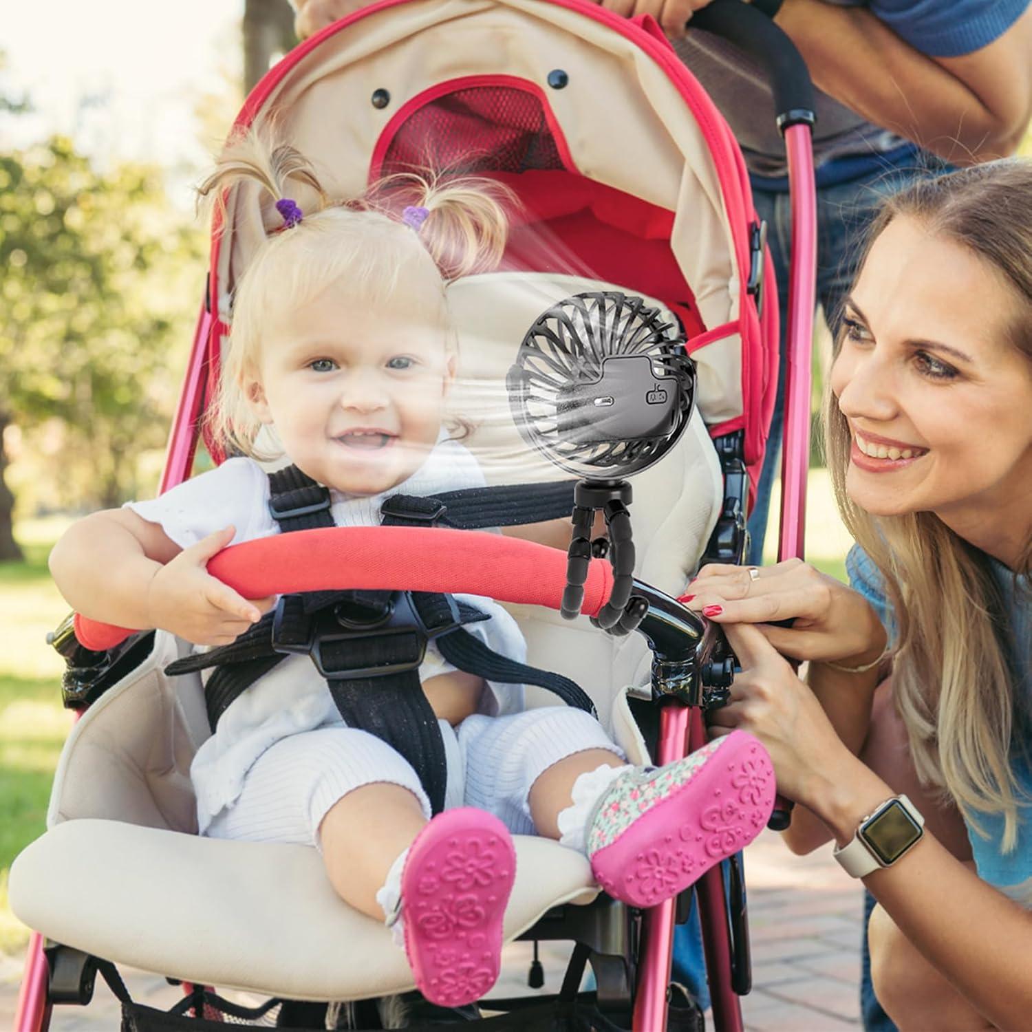 Ventilador Mini Portátil JYJZPB para Cochecito 3 Velocidades
