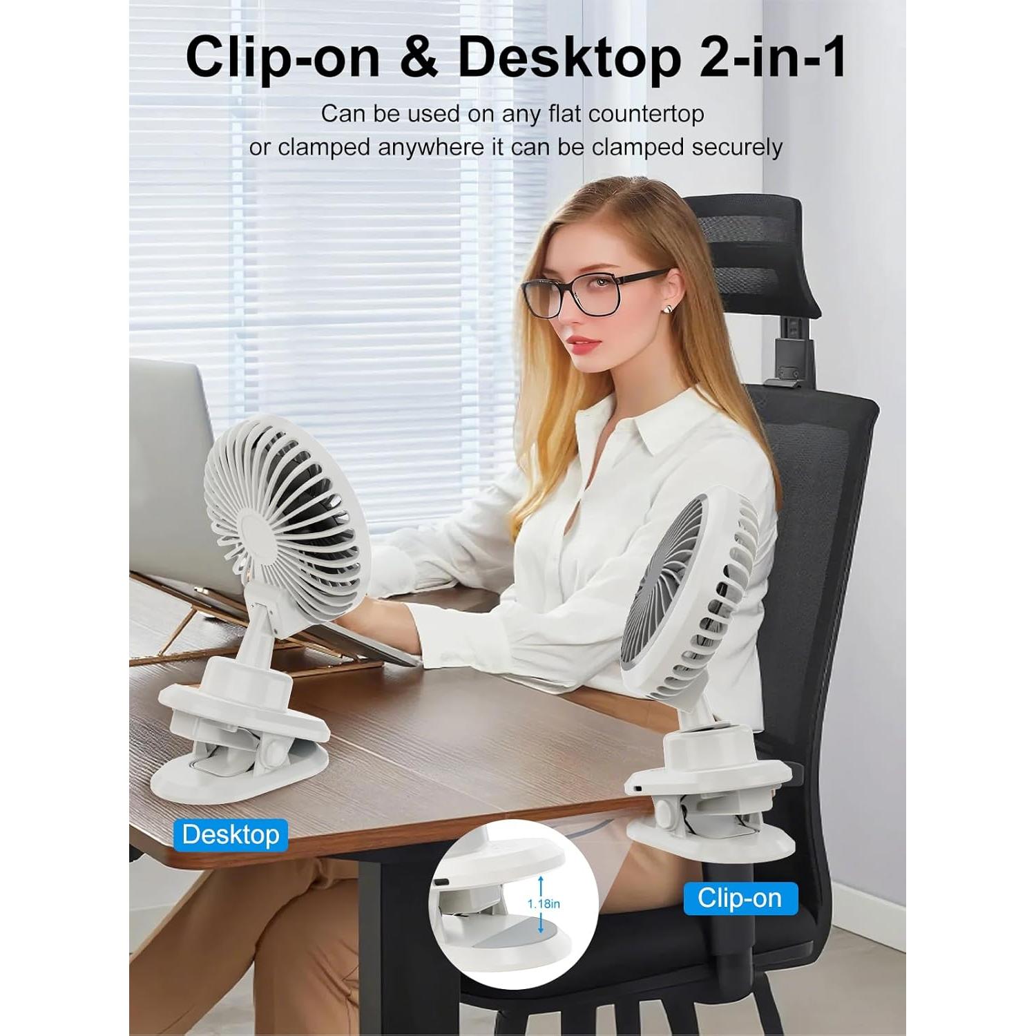 Ventilador de Clip Oscilante FRIENGOOD 10000mAh 5 Velocidades