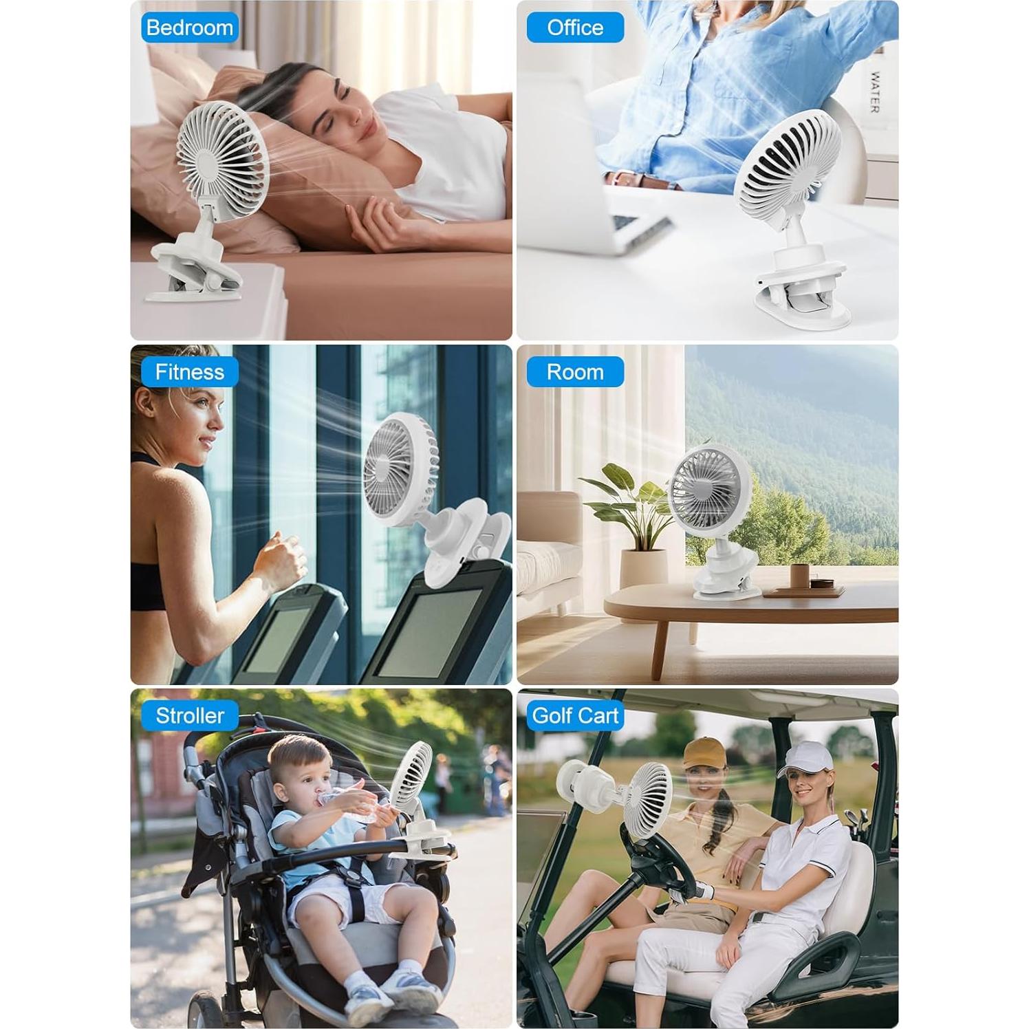 Ventilador de Clip Oscilante FRIENGOOD 10000mAh 5 Velocidades