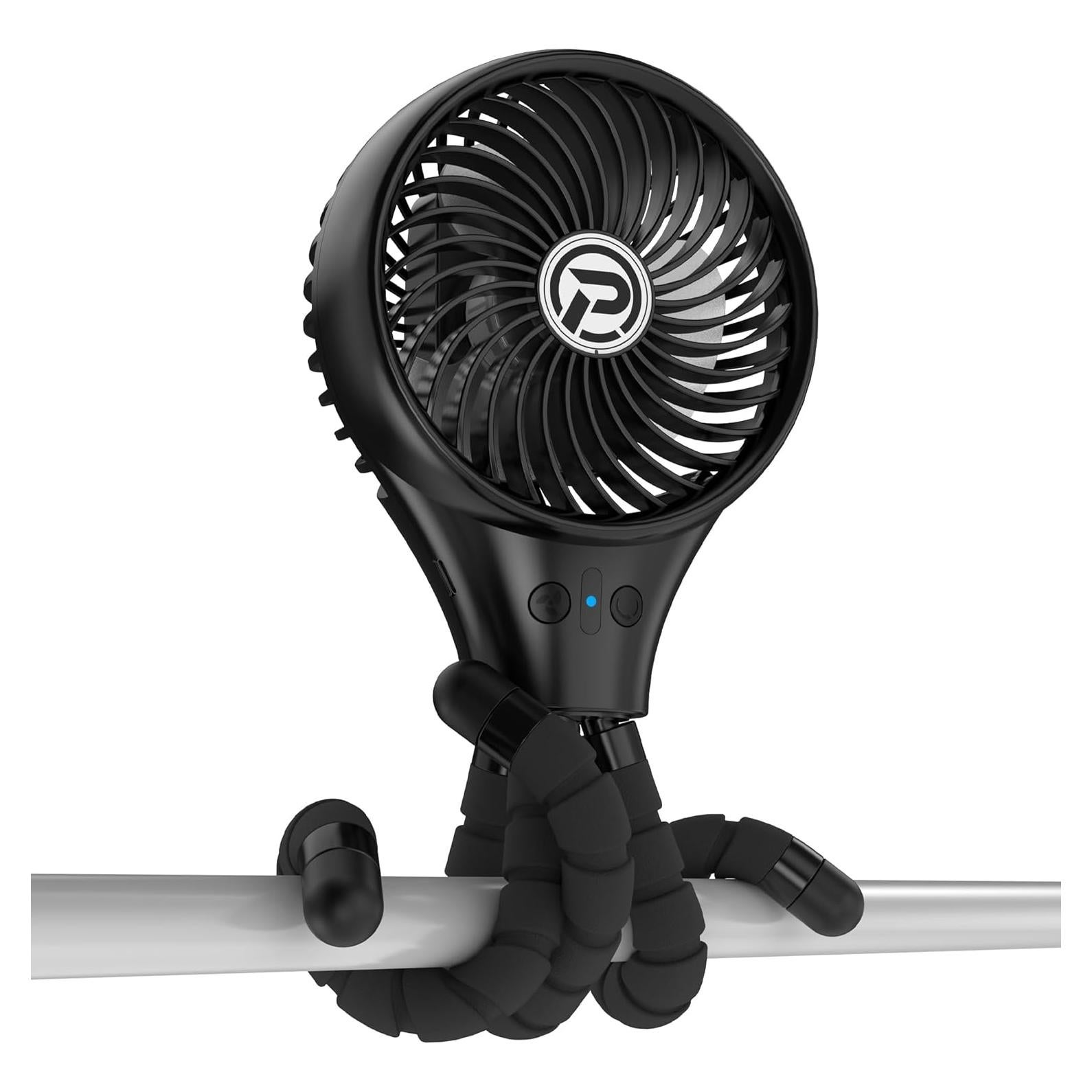 Ventilador de Cochecito Oscilante KITWLEMEN F008 Negro 11h