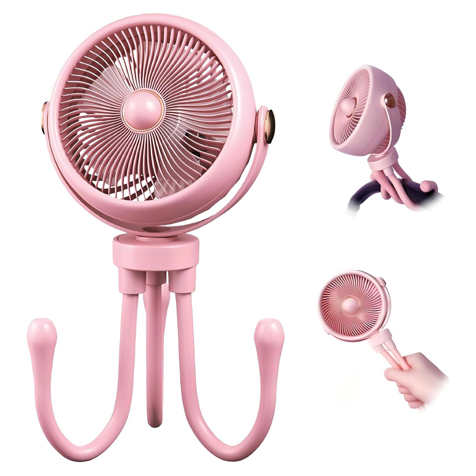 Ventilador Recargable Clip-On QPCMV para Cochecito 3 Velocidades
