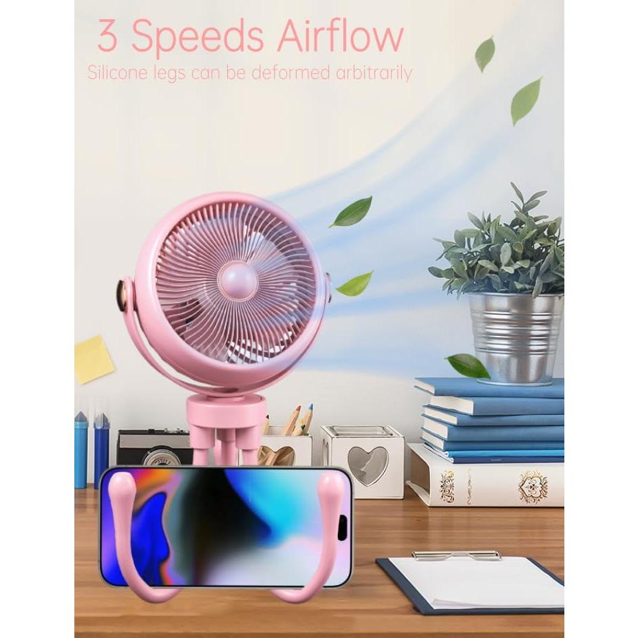 Ventilador Recargable Clip-On QPCMV para Cochecito 3 Velocidades