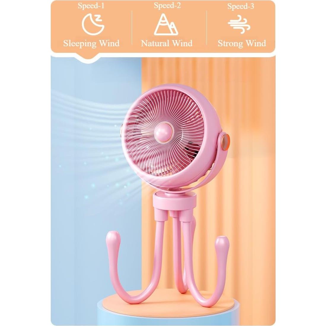 Ventilador Recargable Clip-On QPCMV para Cochecito 3 Velocidades