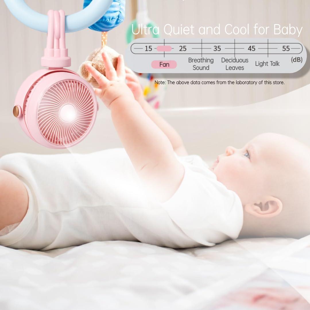 Ventilador Recargable Clip-On QPCMV para Cochecito 3 Velocidades