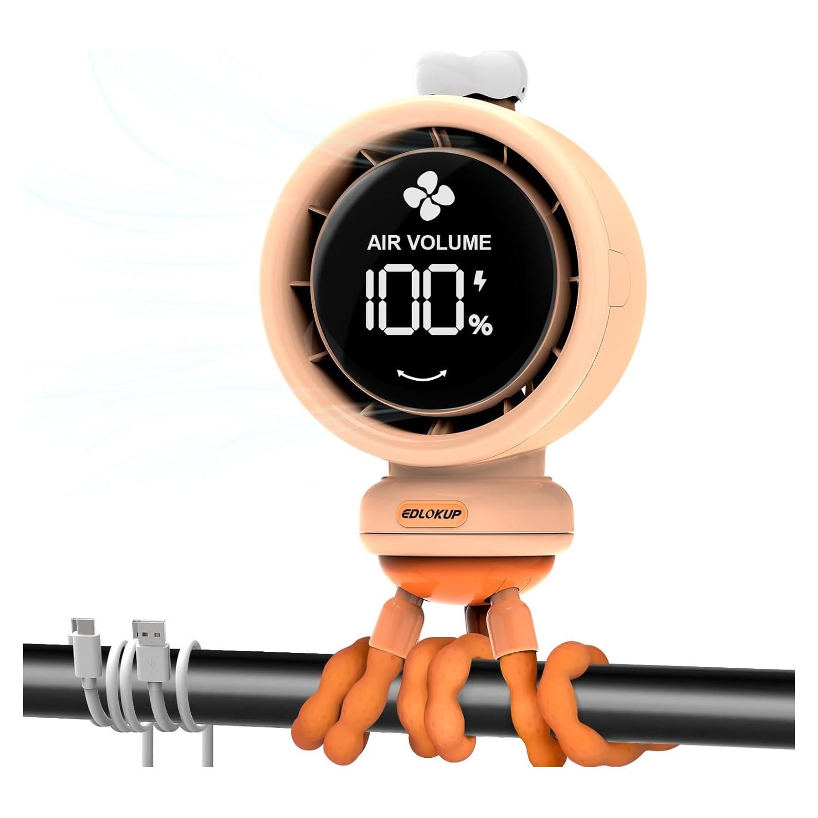 Ventilador Sin Aspas Genérico Recargable para Bebés Naranja