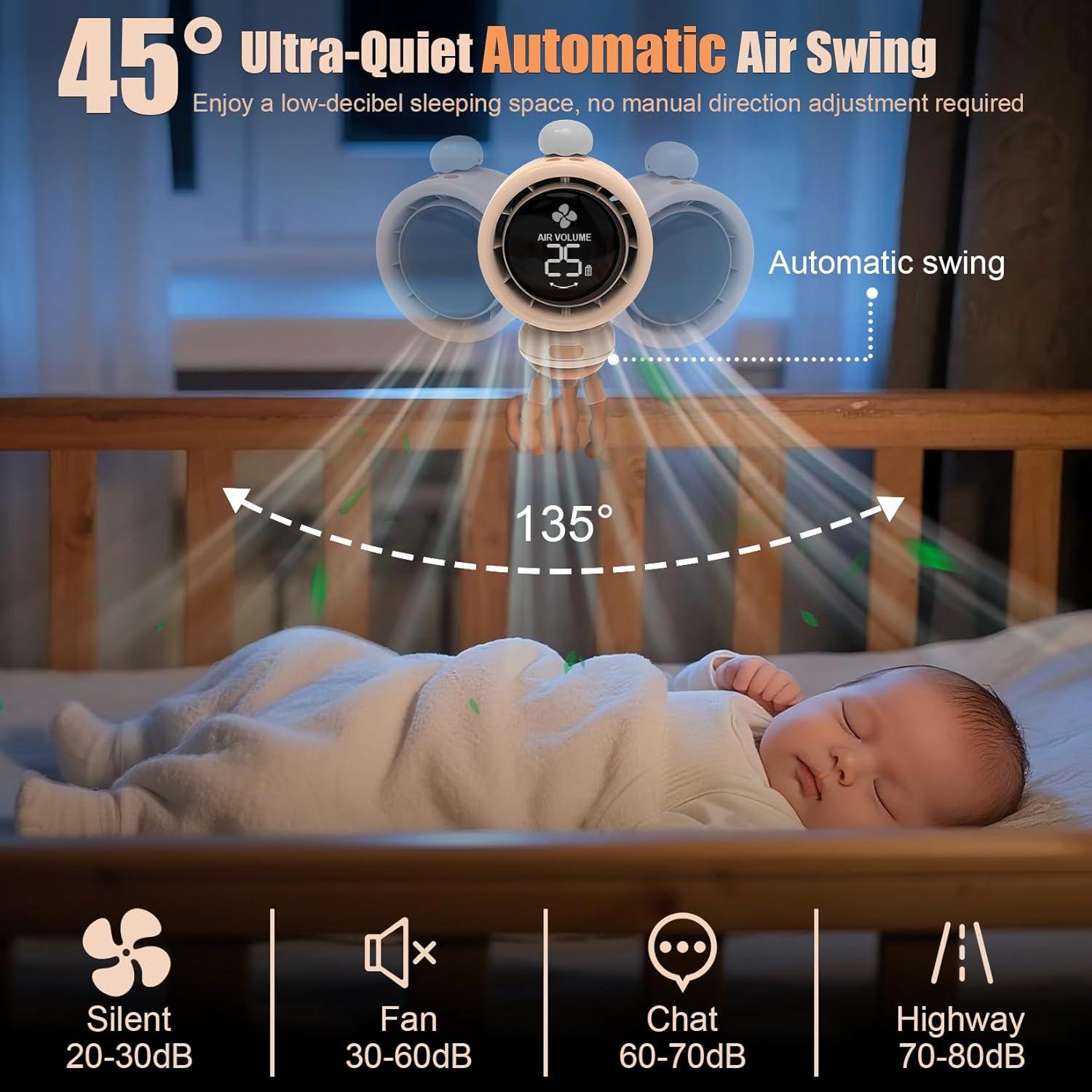 Ventilador Sin Aspas Genérico Recargable para Bebés Naranja