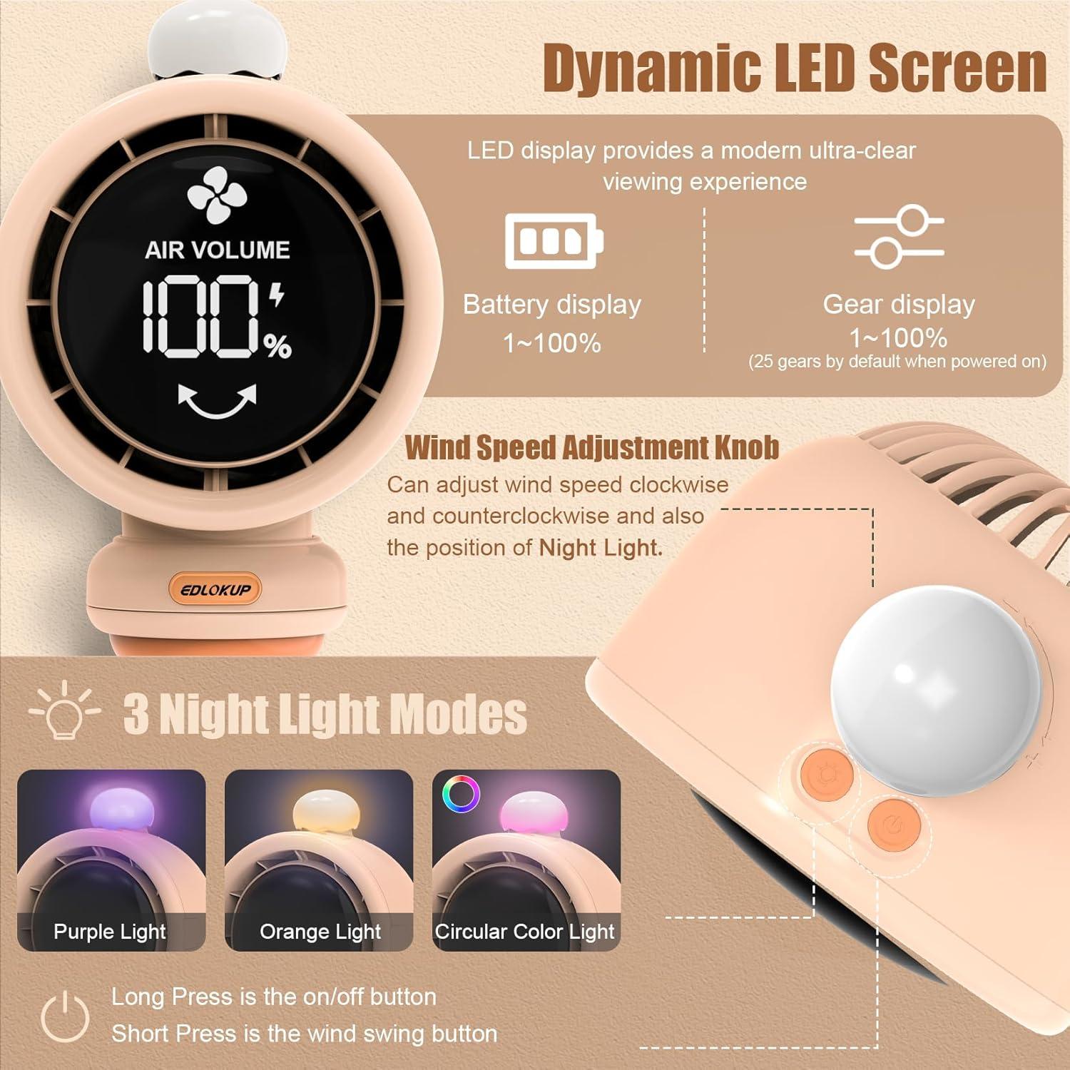 Ventilador Sin Aspas Genérico Recargable para Bebés Naranja