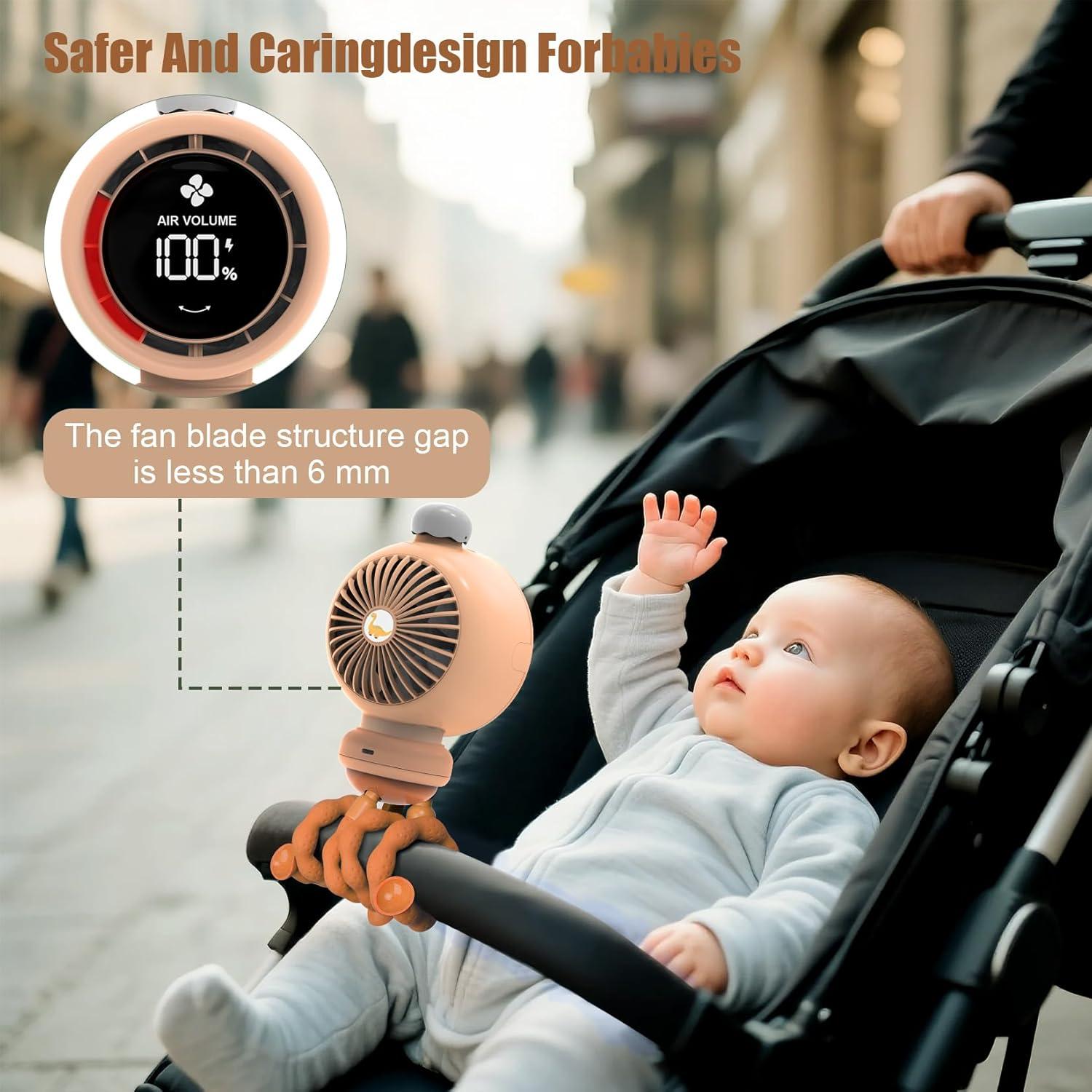 Ventilador Sin Aspas Genérico Recargable para Bebés Naranja