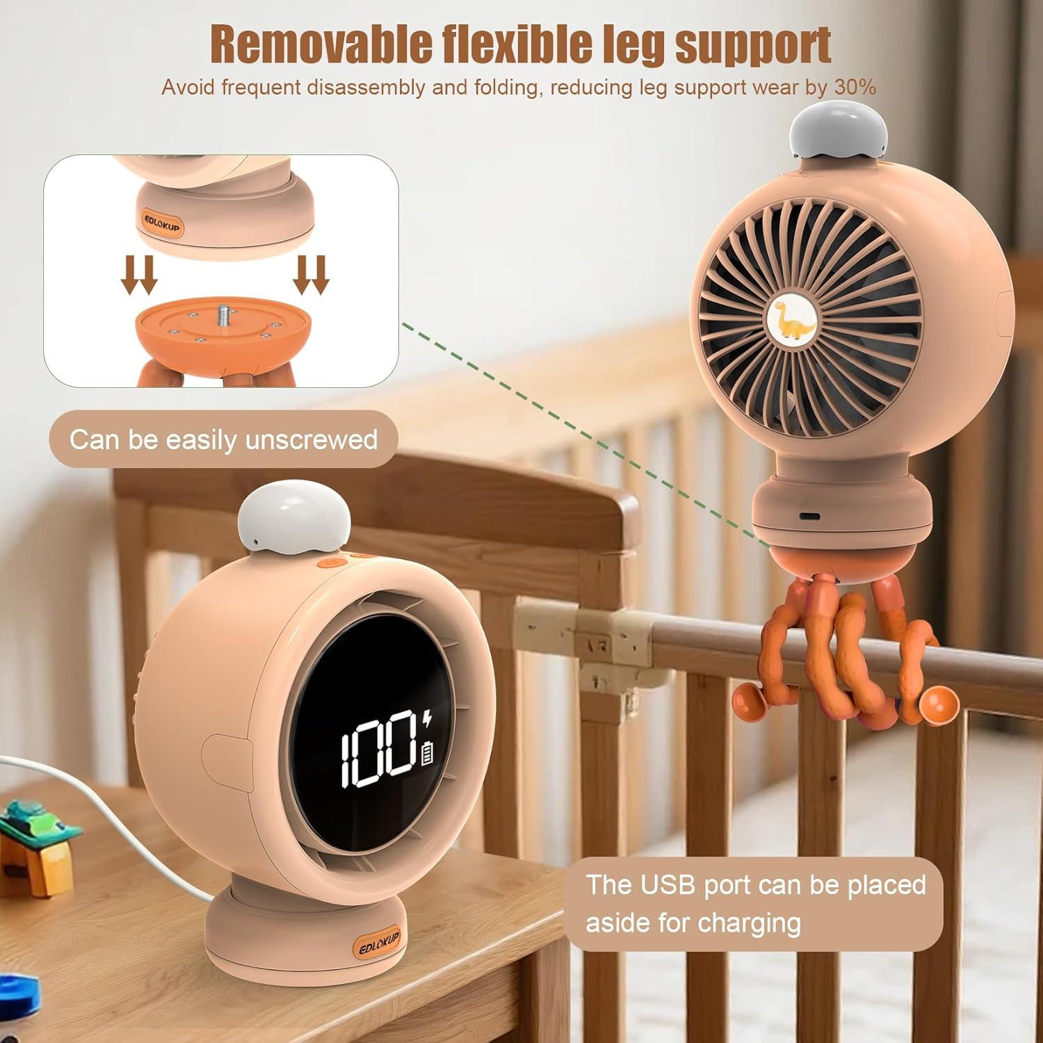 Ventilador Sin Aspas Genérico Recargable para Bebés Naranja