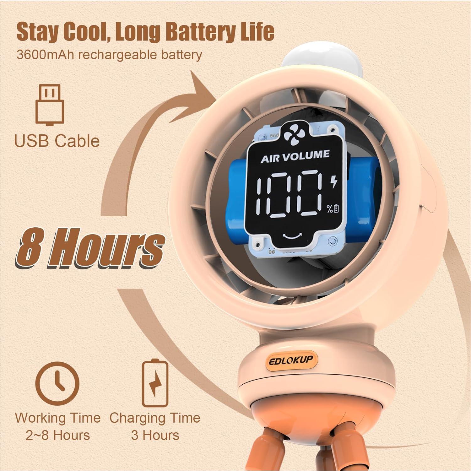 Ventilador Sin Aspas Genérico Recargable para Bebés Naranja