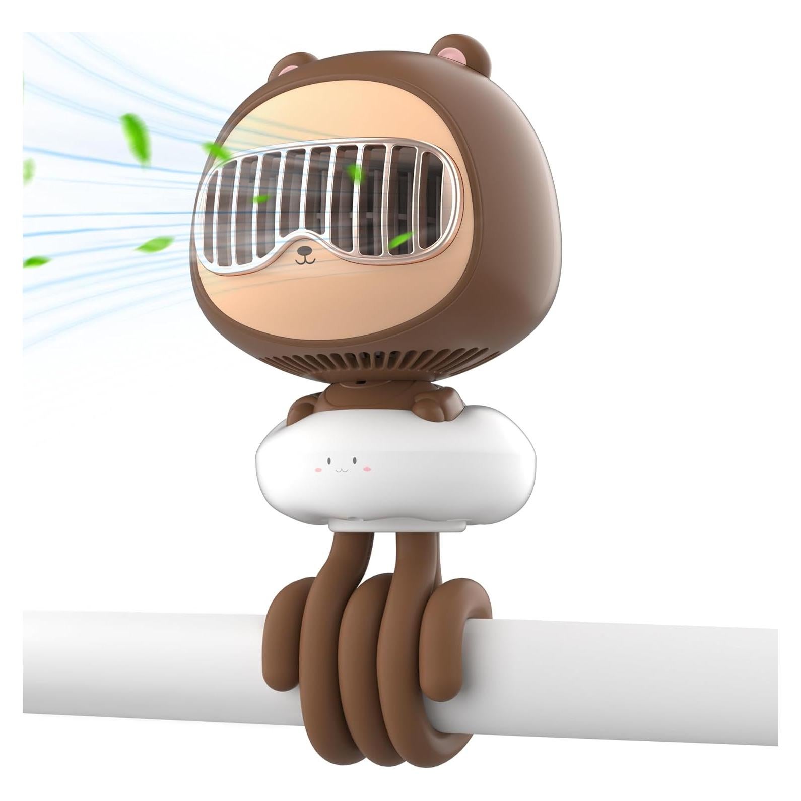 Ventilador Clip On KinYiLO para Bebé Oso 4 Velocidades Recargable
