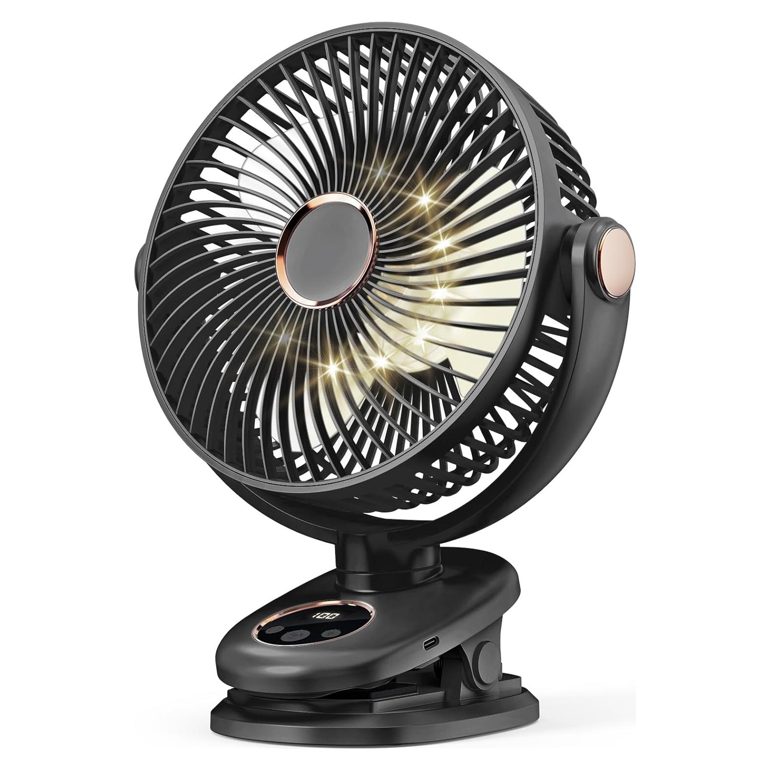 Ventilador Portátil Clip iNeibo 8" Oscilante 10000mAh Negro