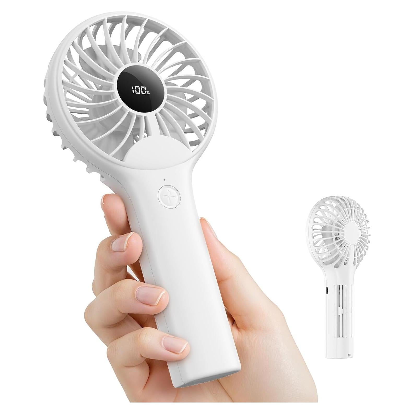 Ventilador de Mano Wegte FS110 Blanco Recargable 2000mAh 5 Velocidades