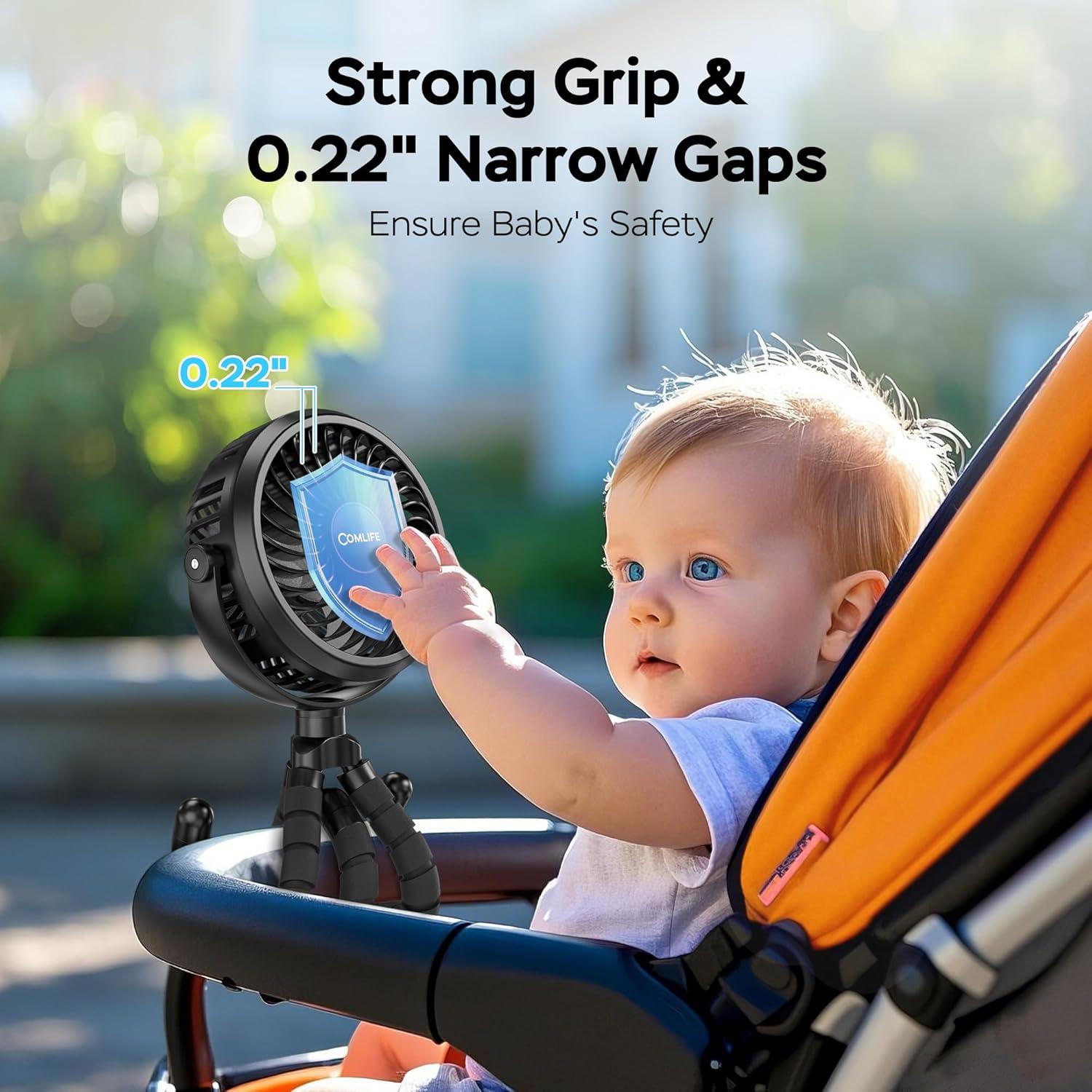 Ventilador Portátil COMLIFE con Luz LED y Batería Recargable