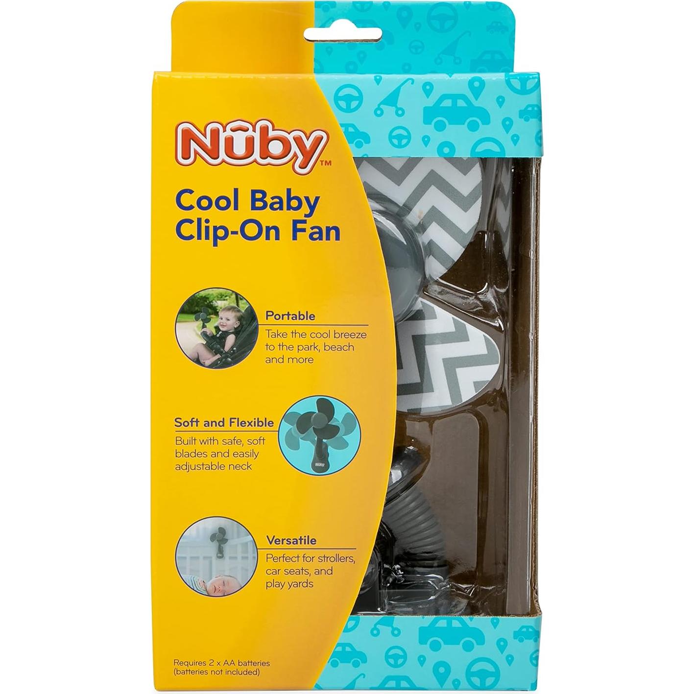 Ventilador Clip-On Nuby para Bebés Gris - Portátil y Seguro