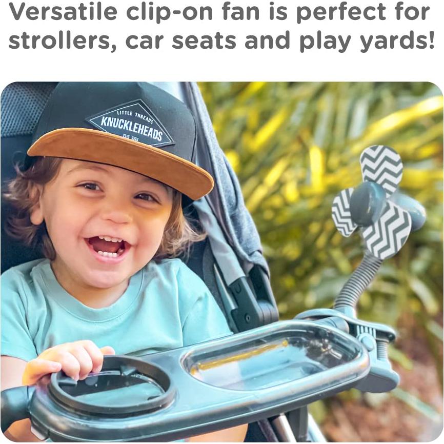Ventilador Clip-On Nuby para Bebés Gris - Portátil y Seguro