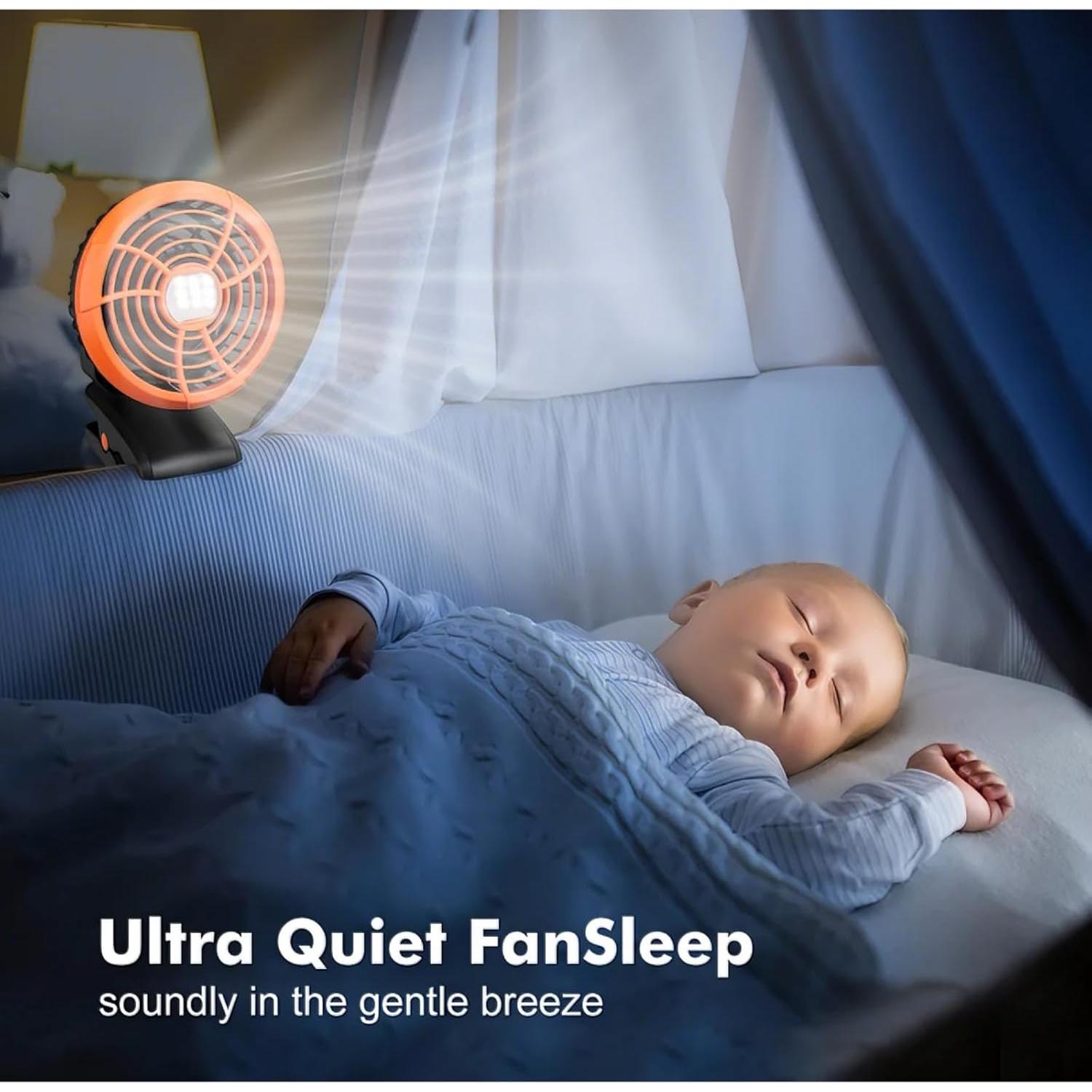 Ventilador de Camping Durapower AM17-24KT37 con Linterna LED