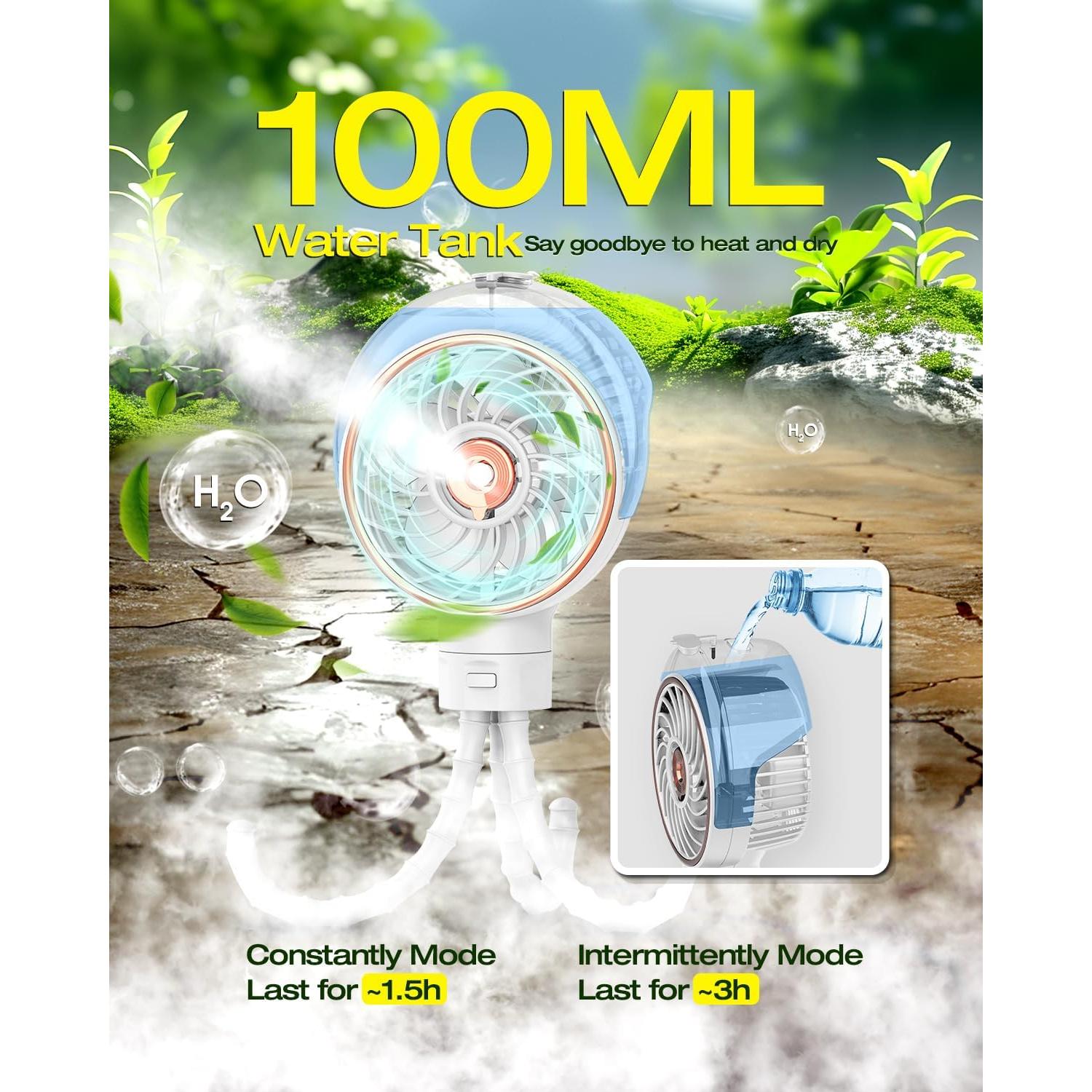 Ventilador Portátil Ausic P10 con Nebulización 100ml Blanco